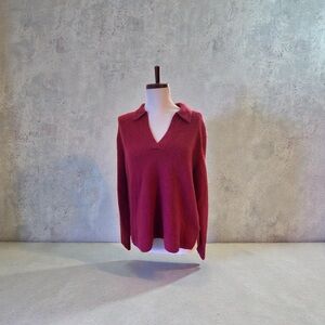 J. Crew Dark Red V-Neck Sweater Extra Soft V-Neck Sz Lg Warm Feels Like Cashmere